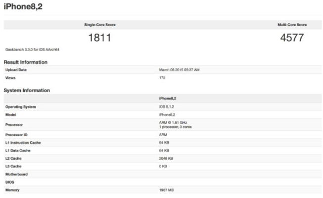 Older Geekbench test shows iPhone 6s Plus carrying 2GB of RAM - Geekbench 3 test shows 1GB of RAM on the Apple iPhone 6s Plus? (UPDATE)