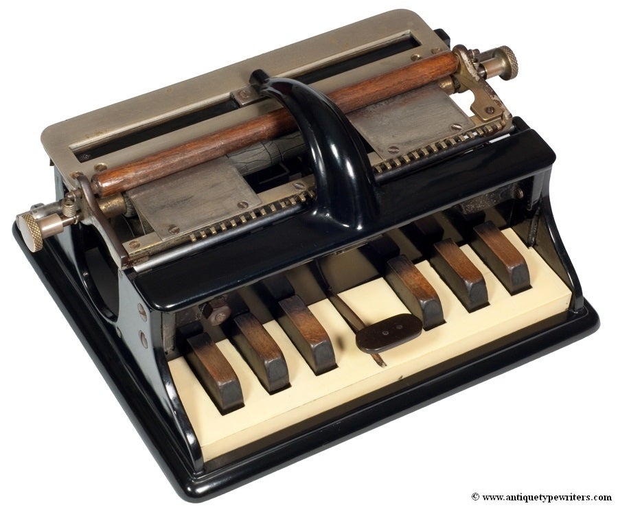 An Early Hall Braille typewriter employing the piano keyboard concept"&nbsp - There is nothing wrong with "stealing" ideas, it is outright "copying" that is bad