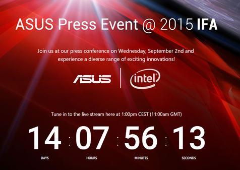 Asus to hold an IFA 2015 press event on September 2, teases a smartphone and a smartwatch