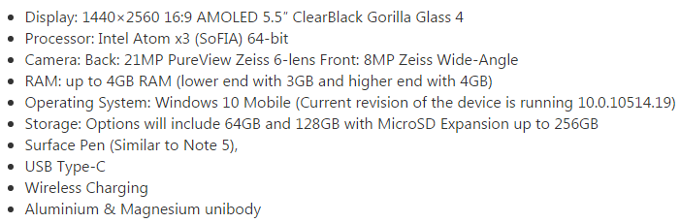 Microsoft's next flagship may be the Surface Mobile: QHD display, 4 GB RAM, 21 MP PureView cam