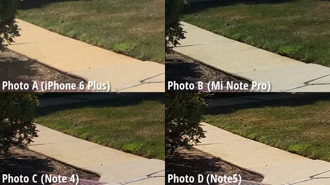 Side-by-side preview. Click on the image to zoom in. - Samsung's Note5 emerges victorious from our blind comparison, smacks the iPhone 6 Plus on the head