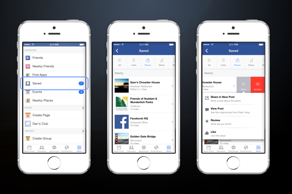 How to save Facebook app links, videos and other media for later