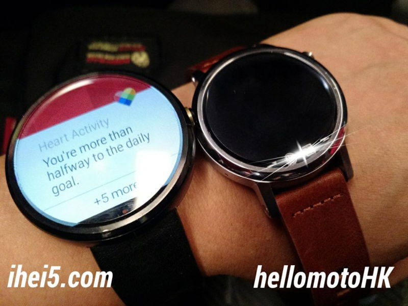 Motorola Moto 360S captured on camera next to the original Moto 360, the size might just be bearable