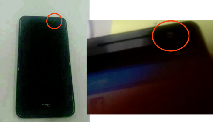 Pictures compare the placement of the front-facing camera on a prior HTC One A9 leak, to a screenshot from today&#039;s leaked video - Does this video show the HTC One (A9)?