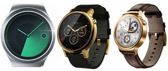 Samsung Gear S2 vs Moto 360 (2015) vs Huawei Watch: specs comparison