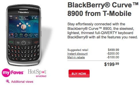 BlackBerry Curve 8900 available from T-Mobile now