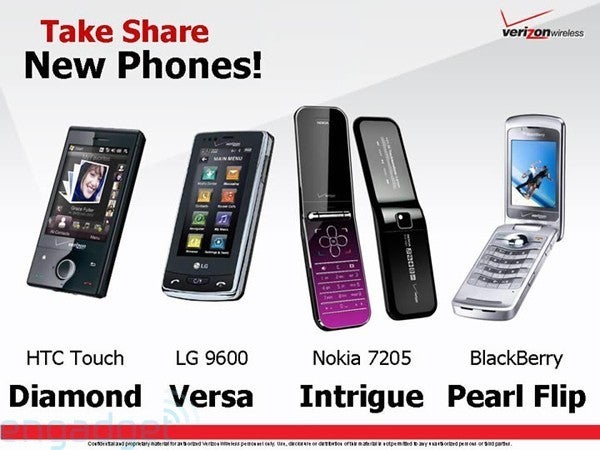 Four new Verizon phones take a group picture