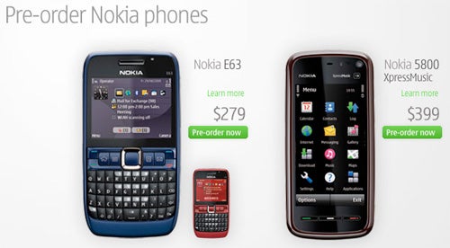 Nokia 5800 XpressMusic now available for U.S. pre-orders on the web site