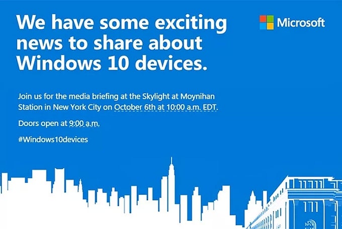Microsoft schedules October 6th media event, expect to see the Lumia 950, 950 XL, and Surface Pro 4