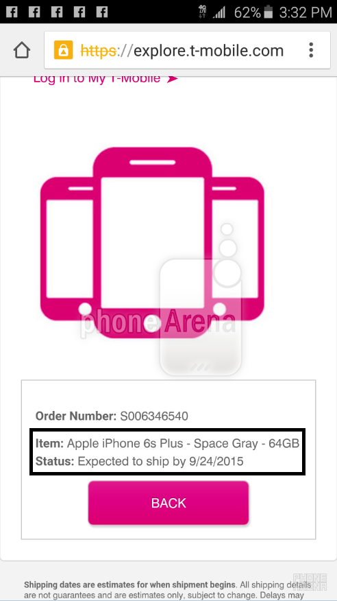 Some of those who pre-ordered the iPhone 6s or iPhone 6s Plus have received notification that the new models will ship this week - Apple iPhone 6s and Apple iPhone 6s Plus shipping notifications sent out