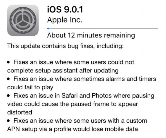 Apple starts sending out iOS 9.0.1 to exterminate bugs - Apple pushes out iOS 9.0.1 to kill bugs dead