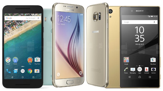 Google Nexus 5X vs Samsung Galaxy S6 vs Sony Xperia Z5: specs comparison