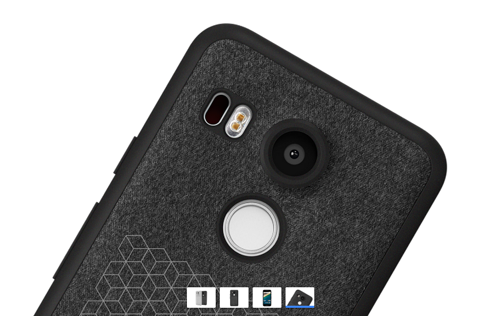 Nexus 5X comes with two official cases: standout pattern and warm, woven fabric feel