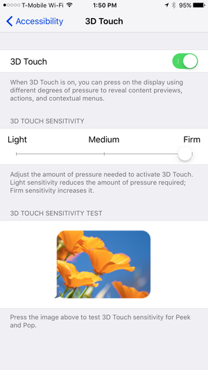 How to adjust the 3D Touch sensitivity on the Apple iPhone 6s and iPhone 6s Plus