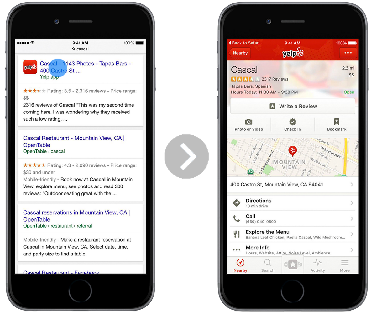 Google starts deep linking iOS apps from Safari, throws shade at Apple