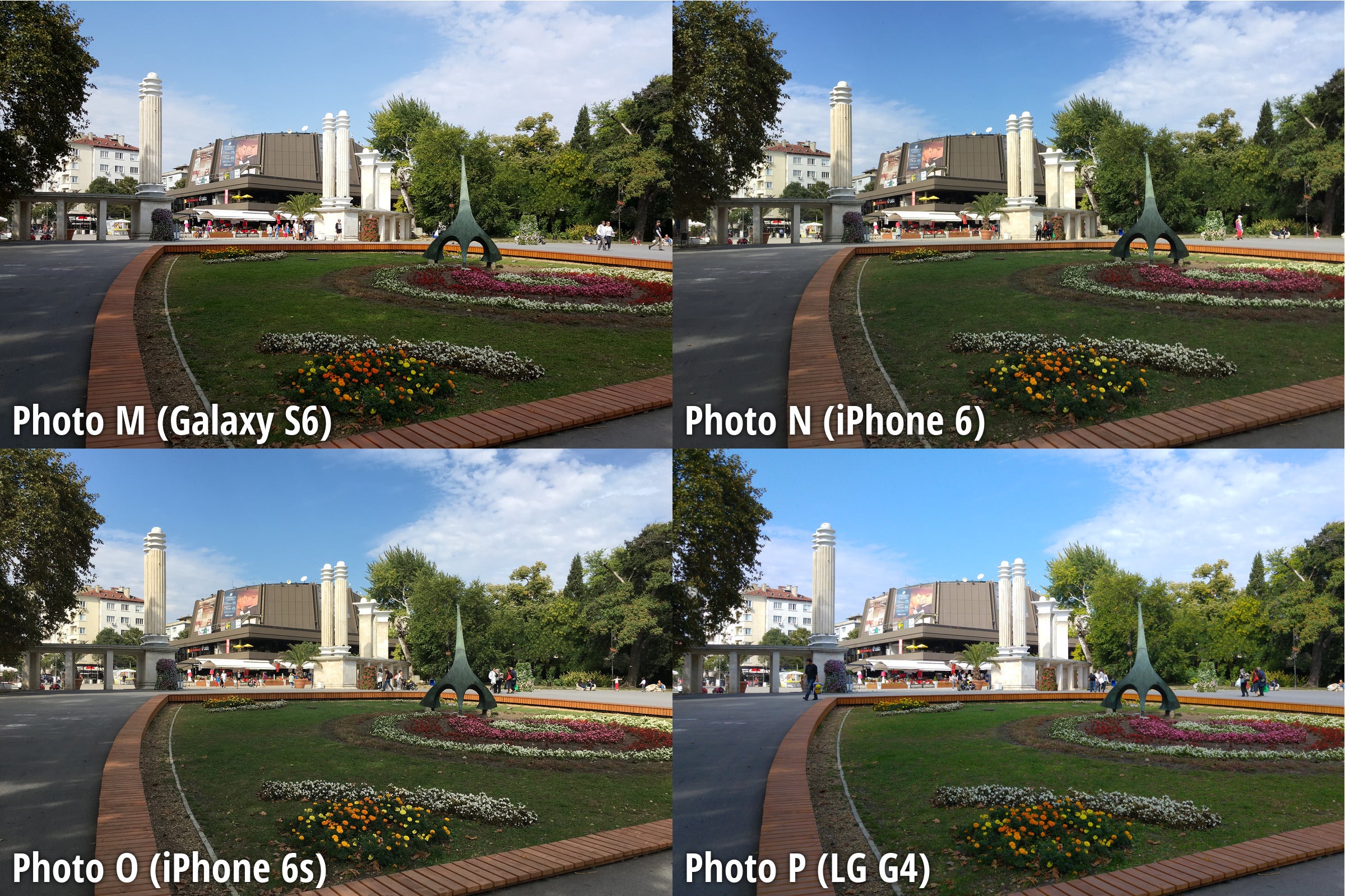 Side-by-side preview. Click to zoom in - Samsung Galaxy S6 and iPhone 6s dominate our blind camera comparison, LG G4 and iPhone 6 – not as much