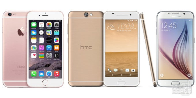 HTC One A9 vs Apple iPhone 6s vs Samsung Galaxy S6: specs comparison