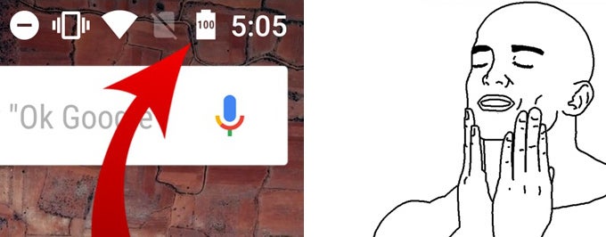(Android) How to get the percentages indicator inside the battery icon, just like it is in Android Marshmallow