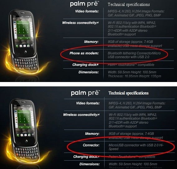 Data tethering removed as a Pre feature from Sprint&#039;s web site