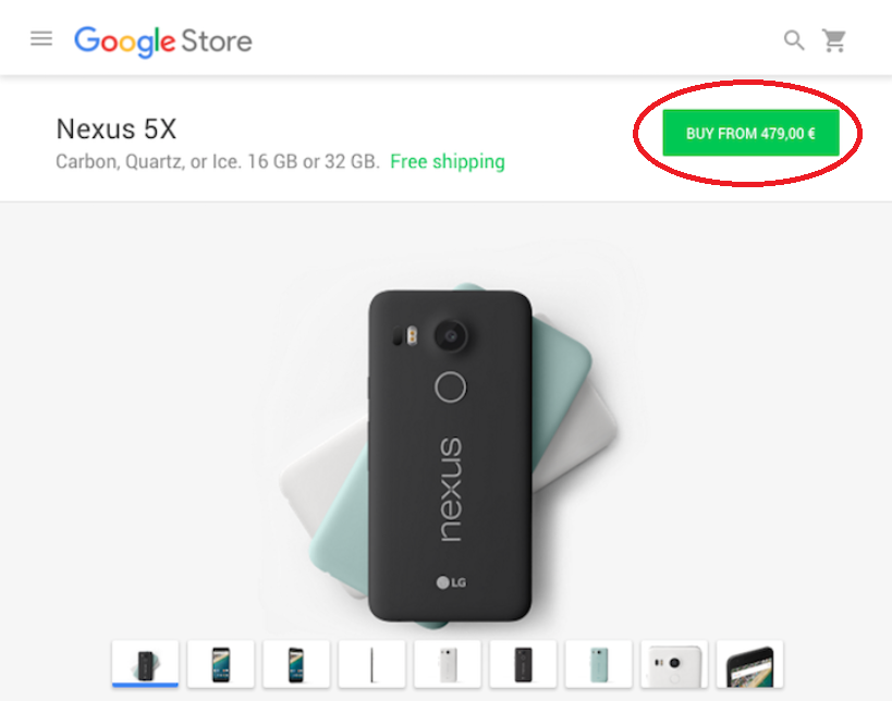 Nexus 5X hits Europe at a higher price than in the U.S. - Nexus 5X arrives in Europe for pre-orders, set to ship on November 9th