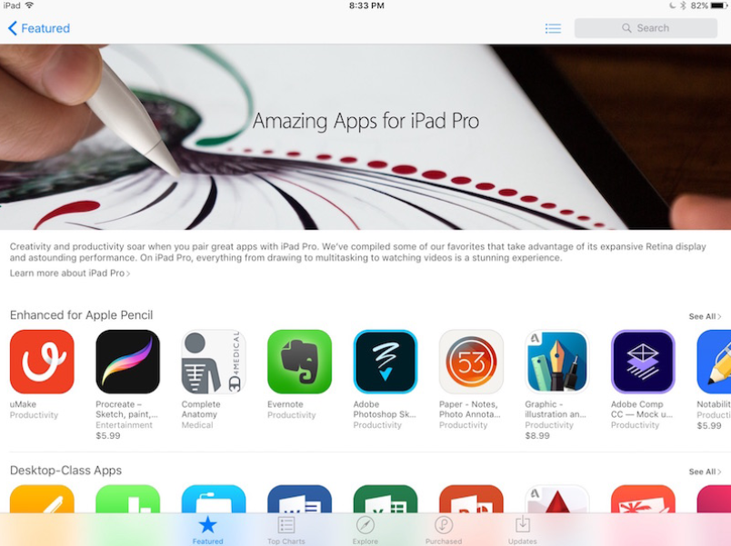 Apple is highlighting apps made exclusively for the iPad Pro - Apps made exclusively for the Apple iPad Pro are highlighted in the App Store
