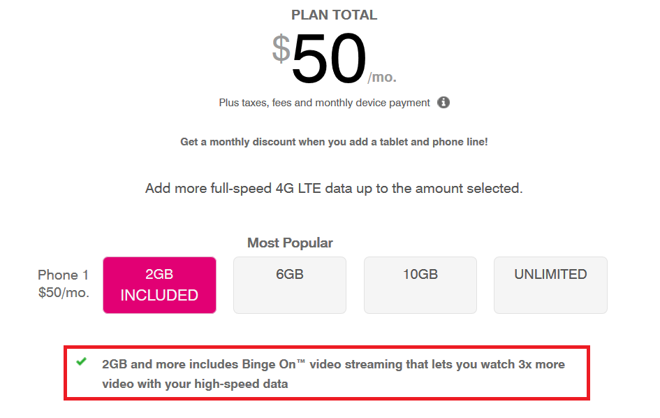 Those signing up for a 2GB Simple Choice plan aren&#039;t getting anything resembling free streaming video - T-Mobile adds 2GB Simple Choice plans to Binge On, but in a misleading way (UPDATE)