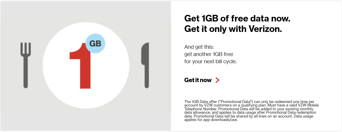 If you&#039;re a Verizon customer, you can grab a free GB for now and another one for next month as a holiday gift from Big Red - Verizon subscribers are being offered 2GB of data as a holiday gift; claim it now