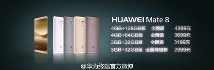 Huawei Mate 8 price and release date