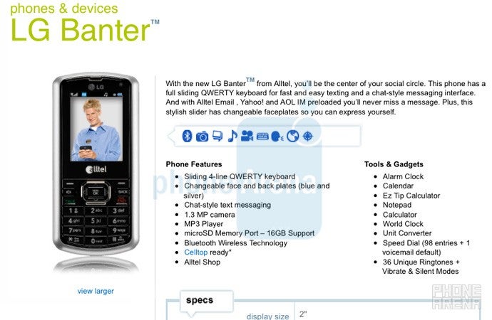 Alltel launches LG Banter