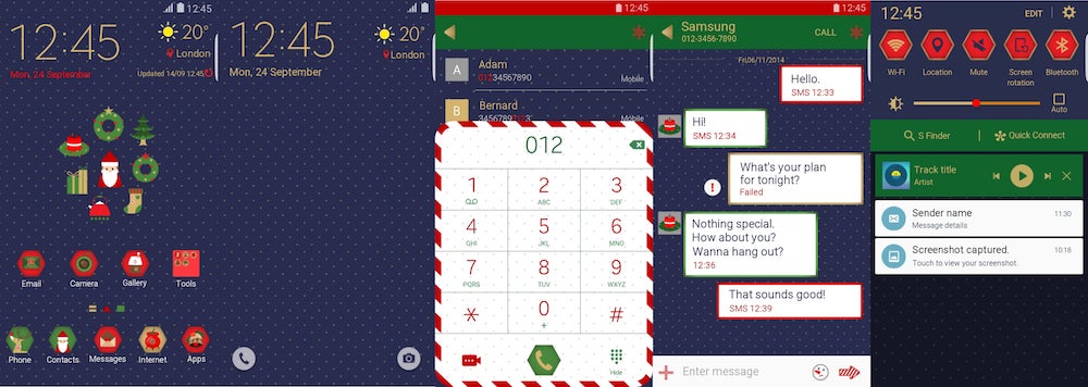 A flurry of Christmas themes arrives early on the Samsung Theme store