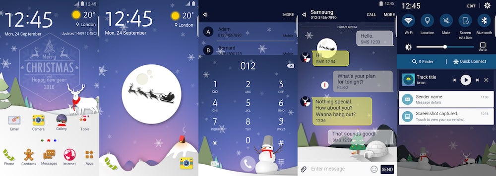 A flurry of Christmas themes arrives early on the Samsung Theme store