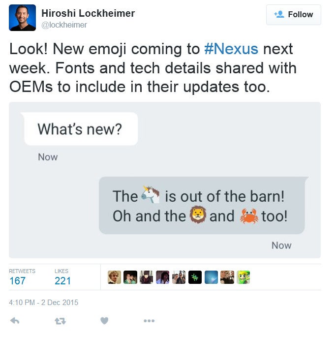 Here are the emojis that will likely hit Nexus devices next week: taco, burrito, and middle finger galore