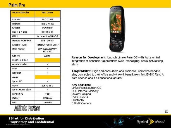 Palm Pre - Sprint's roadmap for 2009 has leaked