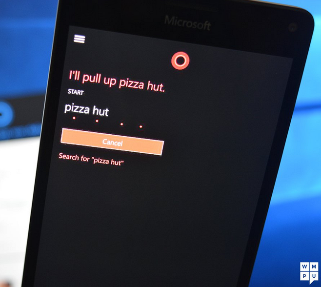 Dying for a pizza? Just say Pizza Hut to Cortana on your Windows 10 Mobile phone and she will open the website - Cortana will open certain websites on Windows 10 Mobile without having to pin them first
