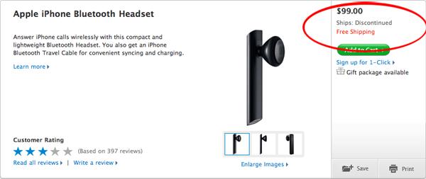 iPhone Bluetooth Headset is discontinued by Apple