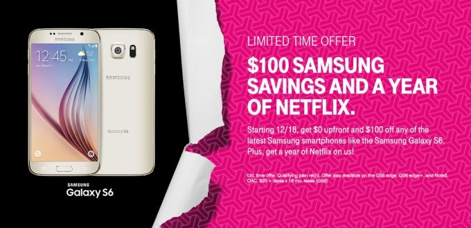 T-Mobile sells premium Samsung Galaxy phones at $100 off, throws in a 12-month Netflix subscription