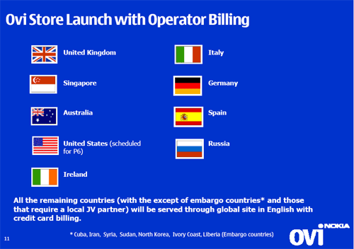 Certain countries to get carrier billing for Nokia&#039;s Ovi Store