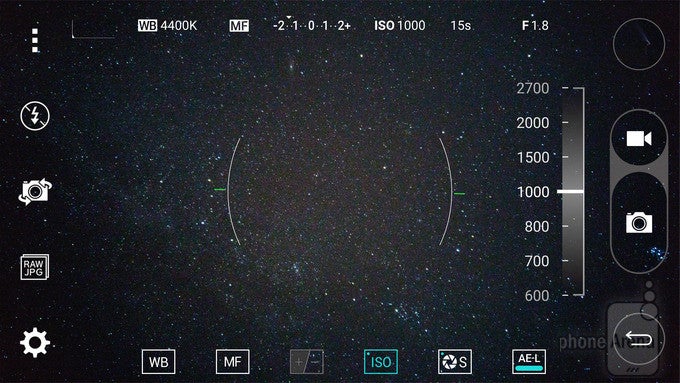 How I configured the LG G4 for astrophotography - ISO800~2000, 15~30 seconds exposure time, focus set to infinity, 3 seconds timer, photos saved as JPEG+RAW - Astrophotography with the LG G4, or how I used a smartphone to take awesome photos of the night sky