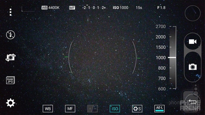 How I configured the LG G4 for astrophotography - ISO800~2000, 15~30 seconds exposure time, focus set to infinity, 3 seconds timer, photos saved as JPEG+RAW - Astrophotography with the LG G4, or how I used a smartphone to take awesome photos of the night sky