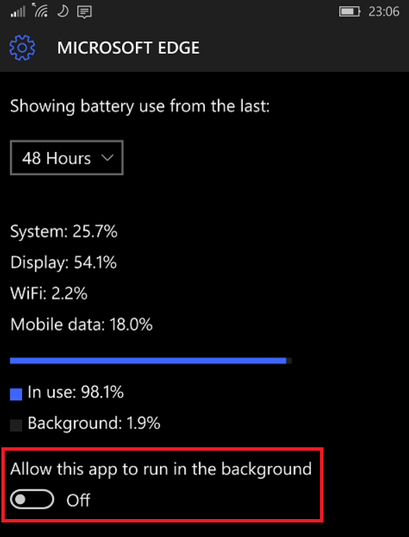 Getting control of the Edge browser on your Lumia 950 XL can improve the batter life of the phone - Extend the battery life on your Microsoft Lumia 950 XL by not feeding Edge