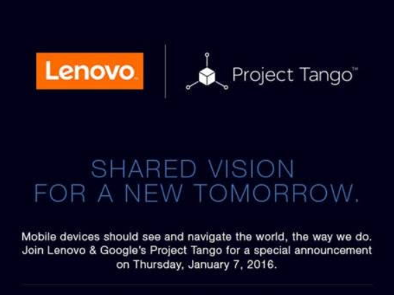 Lenovo and Google tease a Project Tango announcement coming this week at CES - Lenovo and Google to make Project Tango announcement on January 7th at CES