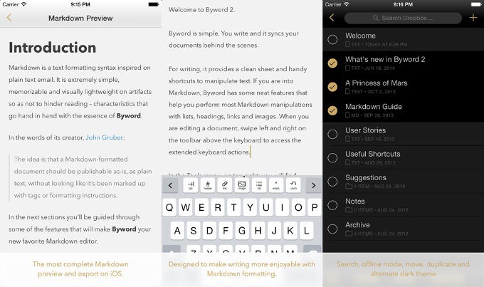 Byword - Essential, must-have paid iPhone apps