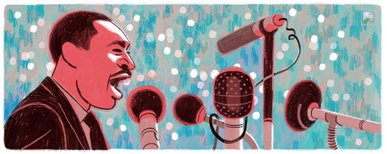Google&#039;s MLK doodle - Apple fully transforms its home page in tribute to Martin Luther King, Google has a doodle