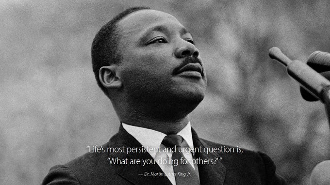 Apple.com on Martin Luther King day - Apple fully transforms its home page in tribute to Martin Luther King, Google has a doodle