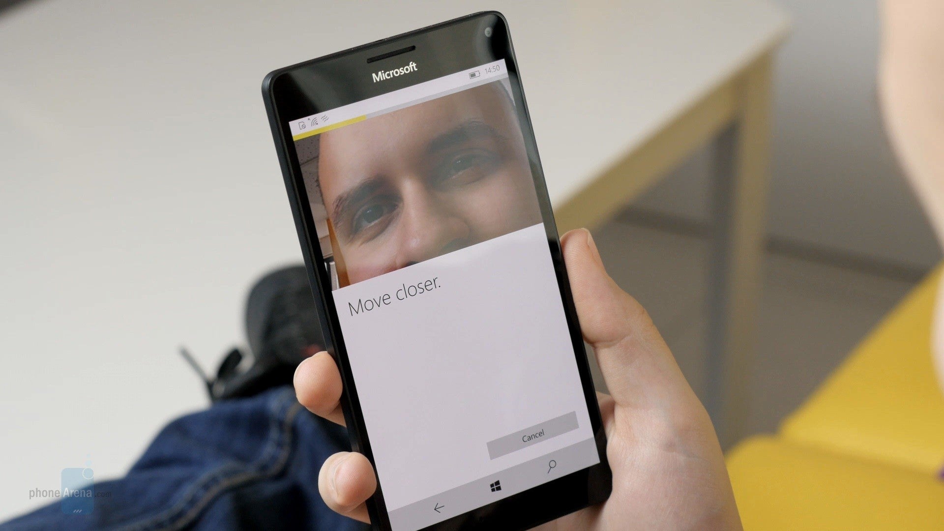Iris scanning in action on the Lumia 950 XL. - The Galaxy S7 and LG G5 may have iris scanners, so what does that mean for you?