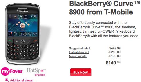 T-Mobile cuts pricing on the BlackBerry Curve 8900; leaked OS for the Pearl Flip 8220