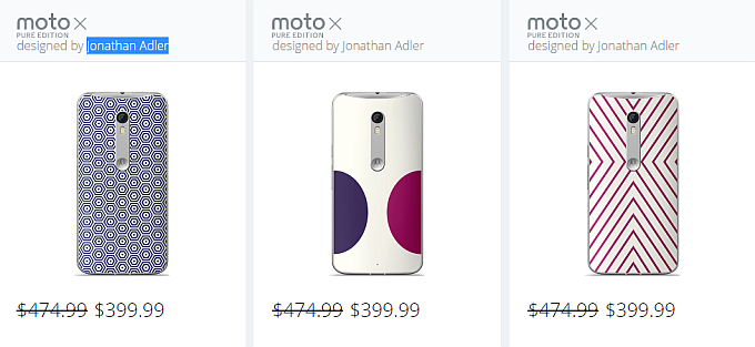 Deal: get the 32GB Motorola Moto X Pure Edition with a limited-edition back cover at $399.99