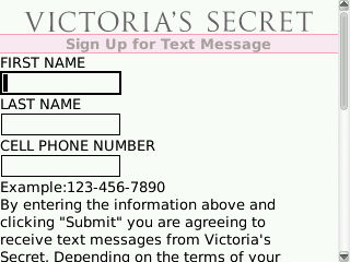 Victoria Secret's mobile web site has something for every body