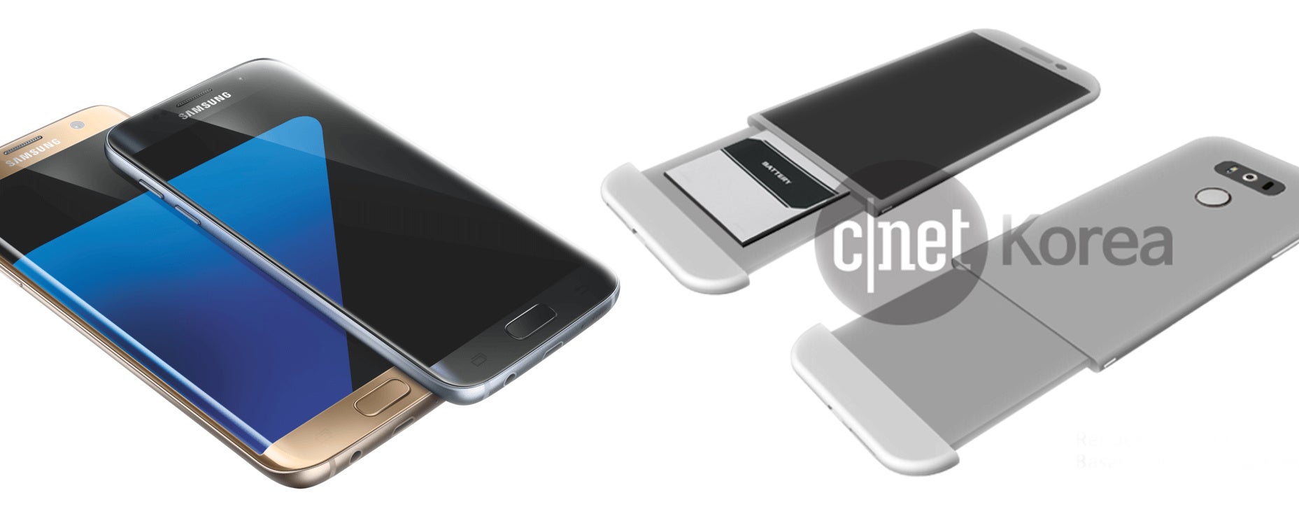 Alleged Galaxy S7 on the left, LG G5 - on the right - Samsung Galaxy S7 vs LG G5: preliminary specs comparison