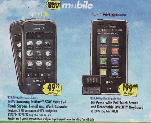 Samsung Instinct S30 appears in Best Buy circular for $49.99